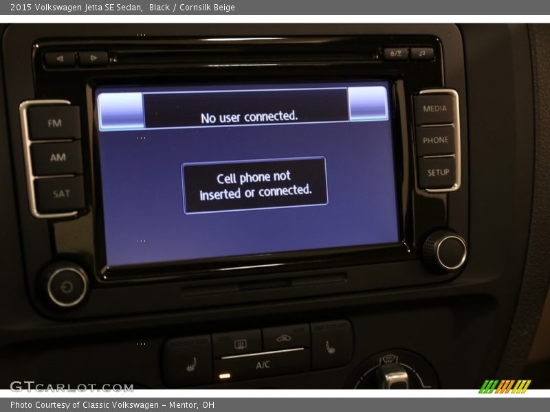 Black / Cornsilk Beige 2015 Volkswagen Jetta SE Sedan