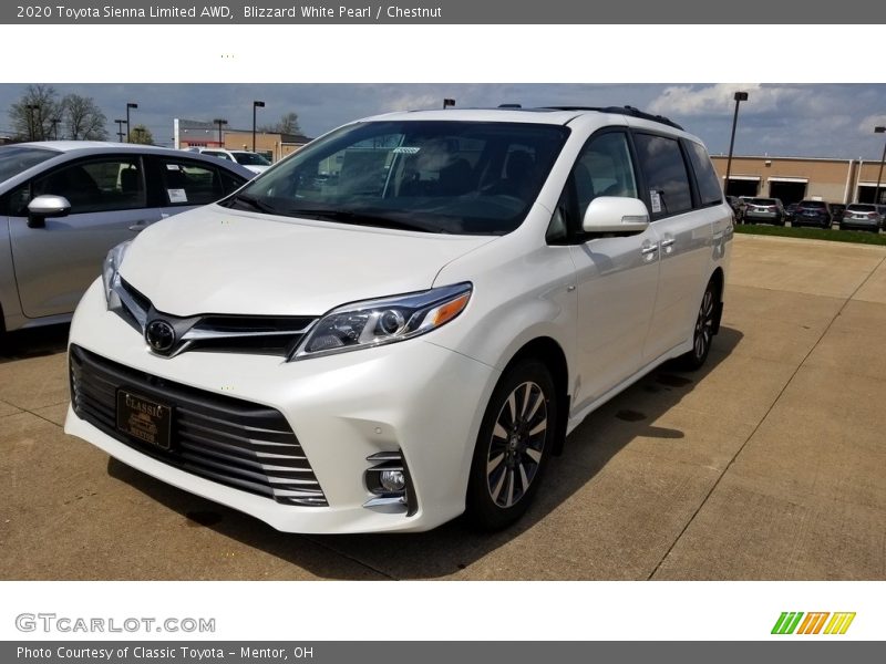 Blizzard White Pearl / Chestnut 2020 Toyota Sienna Limited AWD