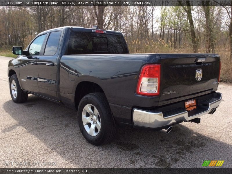 Maximum Steel Metallic / Black/Diesel Gray 2019 Ram 1500 Big Horn Quad Cab 4x4