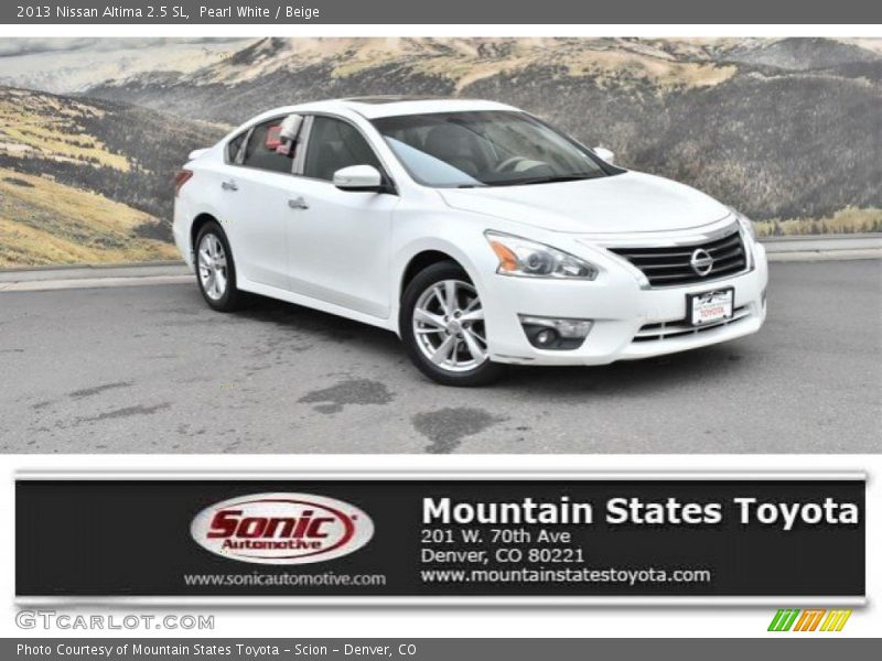Pearl White / Beige 2013 Nissan Altima 2.5 SL