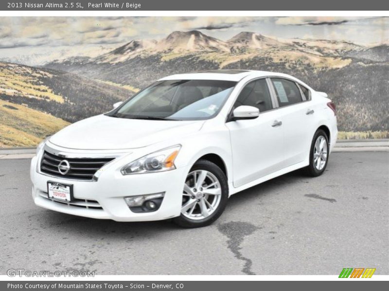 Pearl White / Beige 2013 Nissan Altima 2.5 SL