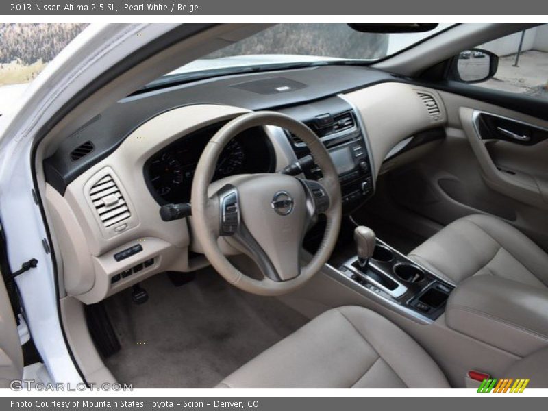 Pearl White / Beige 2013 Nissan Altima 2.5 SL