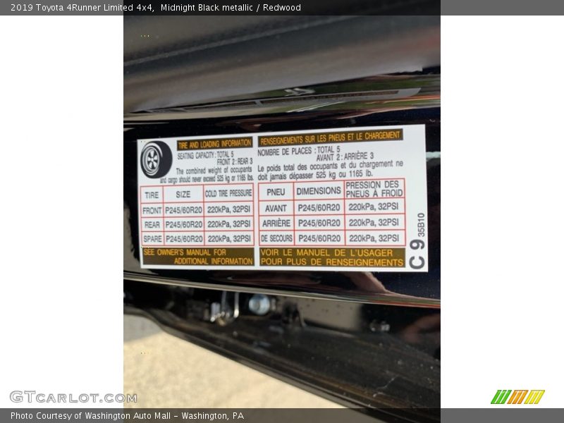 Midnight Black metallic / Redwood 2019 Toyota 4Runner Limited 4x4