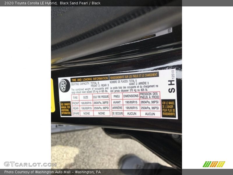 Black Sand Pearl / Black 2020 Toyota Corolla LE Hybrid