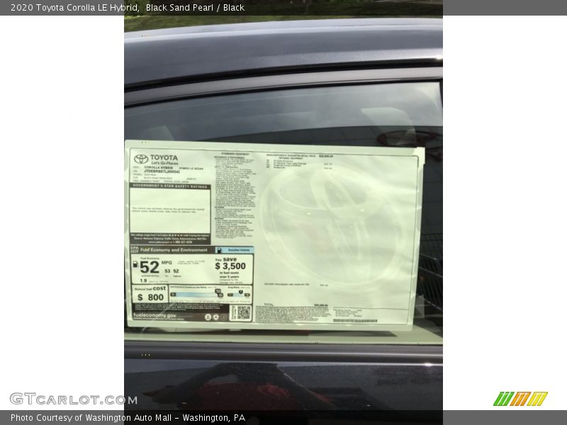 Black Sand Pearl / Black 2020 Toyota Corolla LE Hybrid