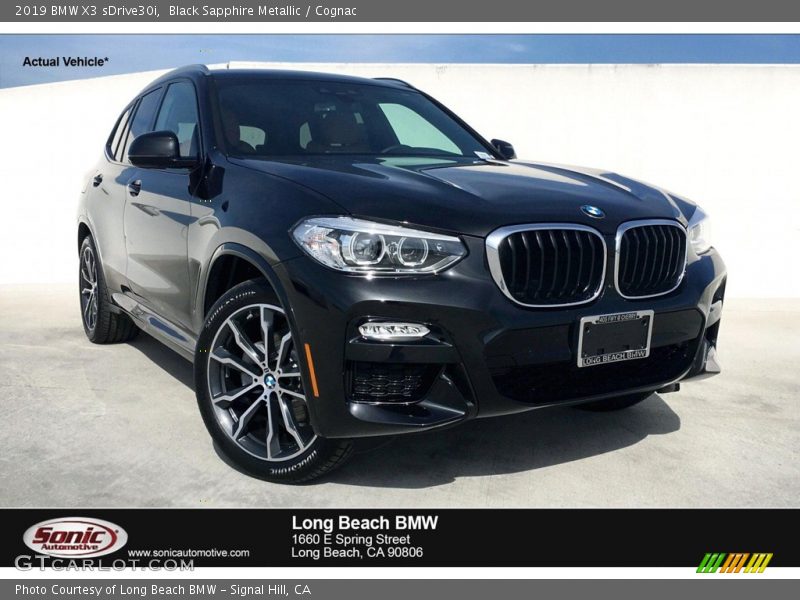 Black Sapphire Metallic / Cognac 2019 BMW X3 sDrive30i