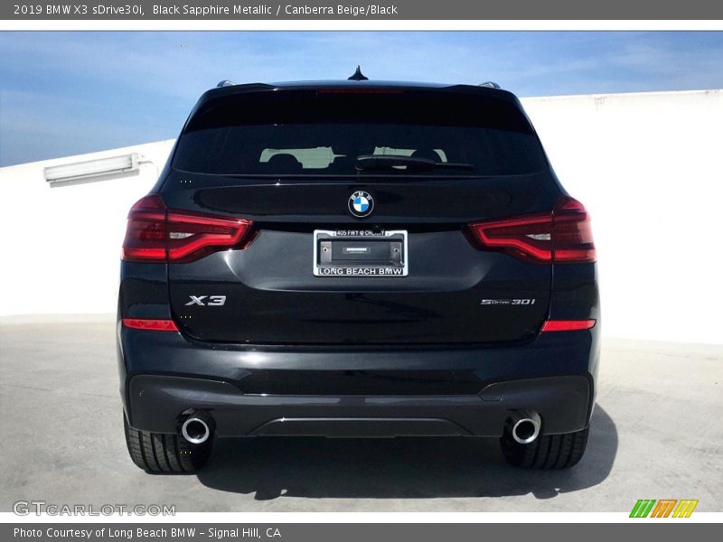 Black Sapphire Metallic / Canberra Beige/Black 2019 BMW X3 sDrive30i