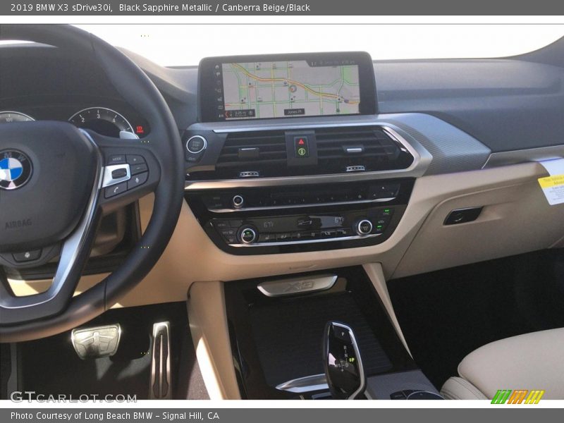 Black Sapphire Metallic / Canberra Beige/Black 2019 BMW X3 sDrive30i