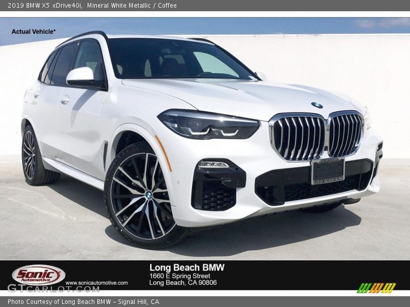 Mineral White Metallic / Coffee 2019 BMW X5 xDrive40i