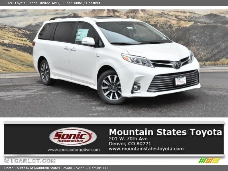 Super White / Chestnut 2020 Toyota Sienna Limited AWD