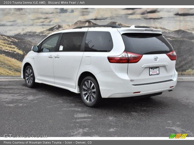 Blizzard White Pearl / Ash 2020 Toyota Sienna XLE AWD