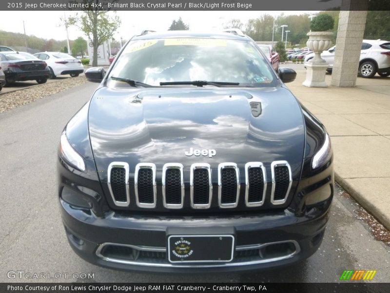 Brilliant Black Crystal Pearl / Black/Light Frost Beige 2015 Jeep Cherokee Limited 4x4