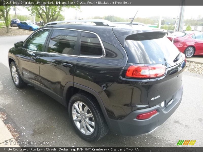 Brilliant Black Crystal Pearl / Black/Light Frost Beige 2015 Jeep Cherokee Limited 4x4