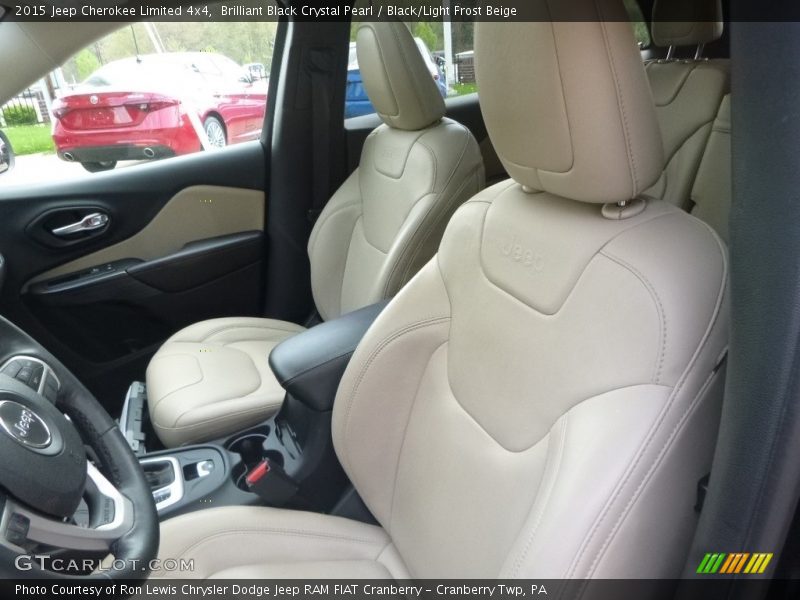 Brilliant Black Crystal Pearl / Black/Light Frost Beige 2015 Jeep Cherokee Limited 4x4