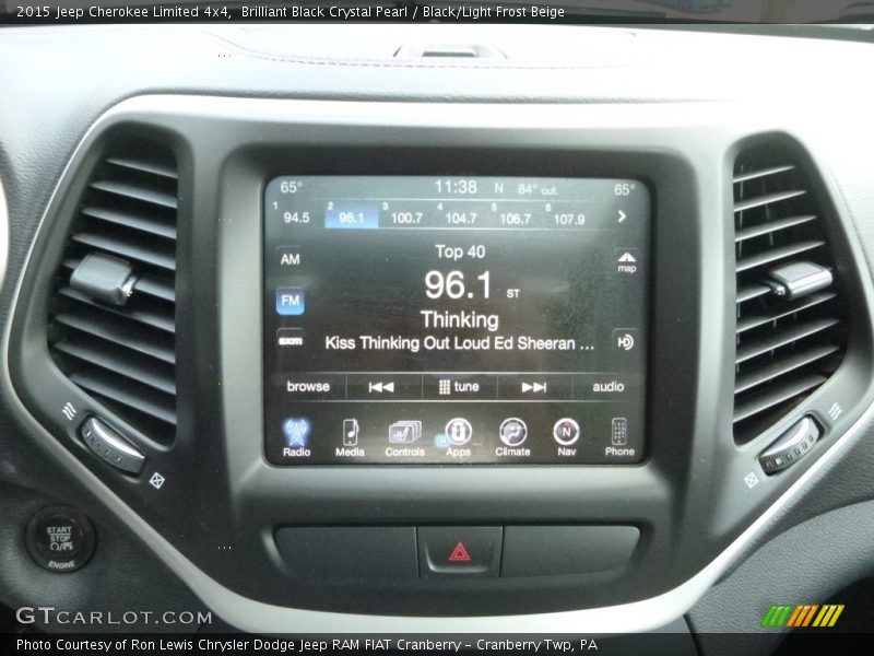 Brilliant Black Crystal Pearl / Black/Light Frost Beige 2015 Jeep Cherokee Limited 4x4