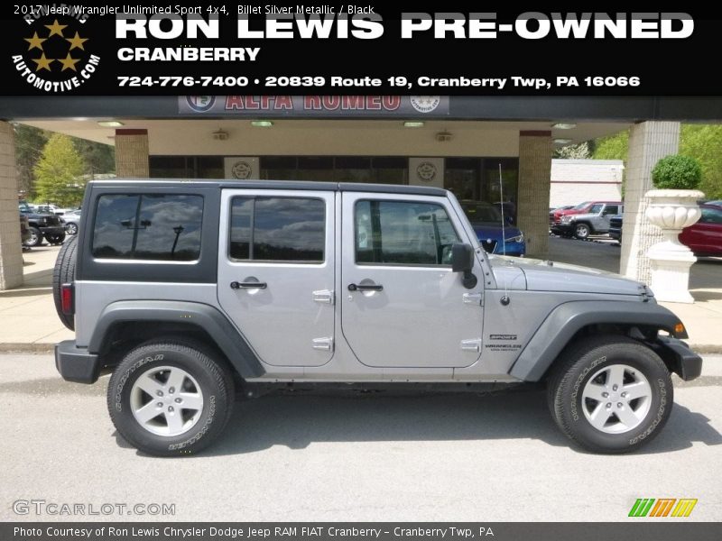 Billet Silver Metallic / Black 2017 Jeep Wrangler Unlimited Sport 4x4
