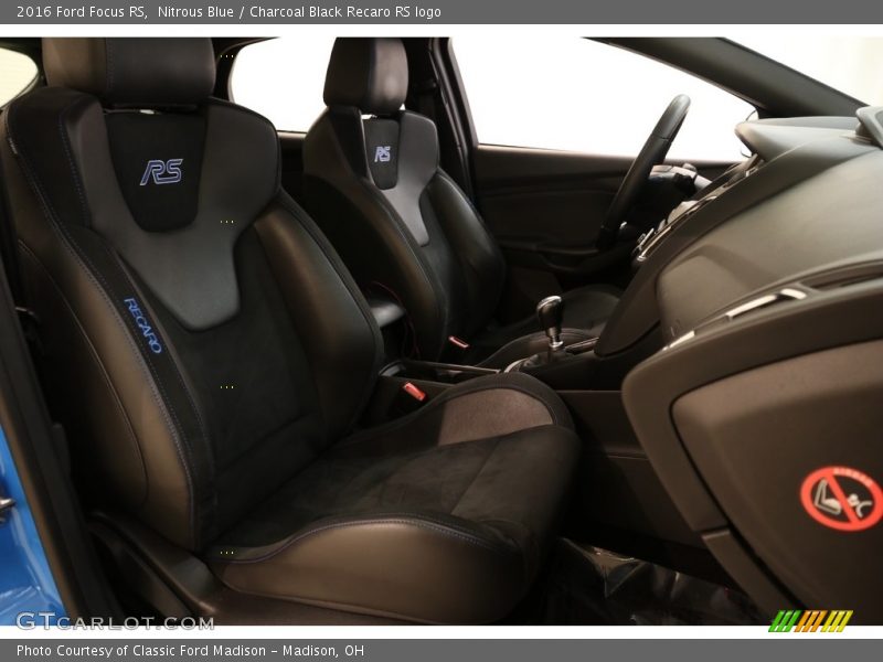 Nitrous Blue / Charcoal Black Recaro RS logo 2016 Ford Focus RS
