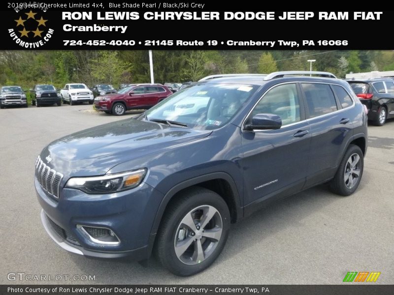 Blue Shade Pearl / Black/Ski Grey 2019 Jeep Cherokee Limited 4x4