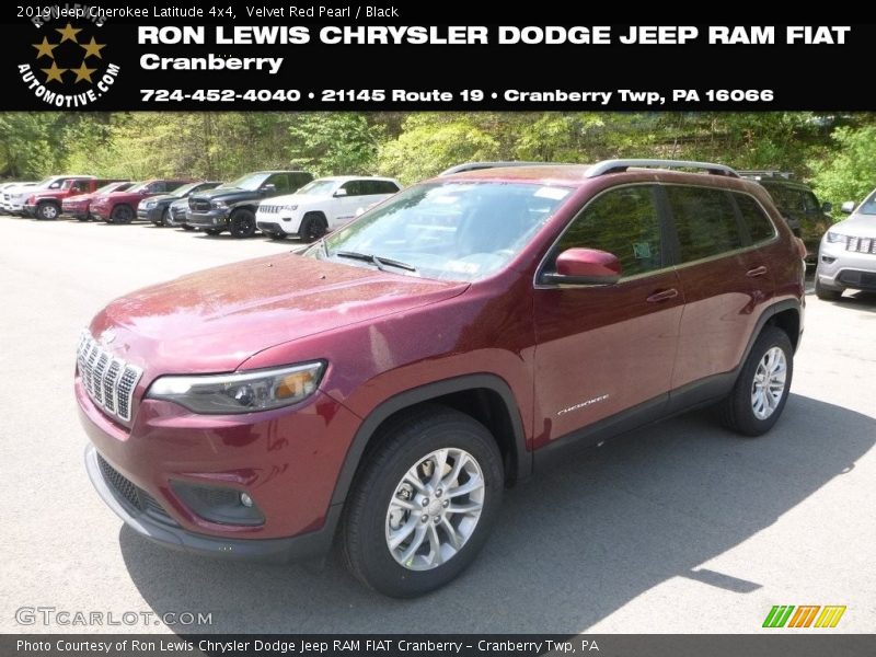 Velvet Red Pearl / Black 2019 Jeep Cherokee Latitude 4x4