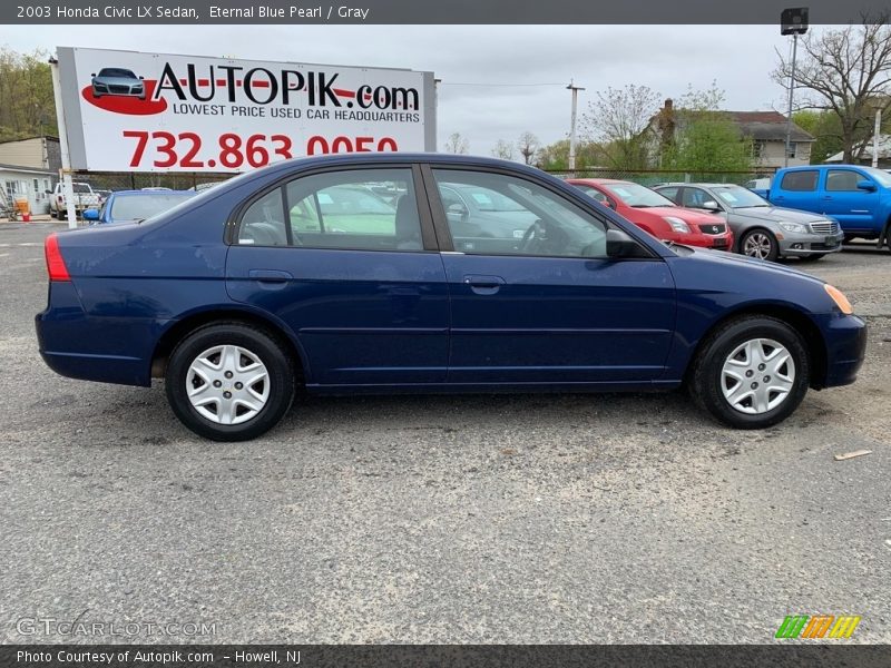 Eternal Blue Pearl / Gray 2003 Honda Civic LX Sedan