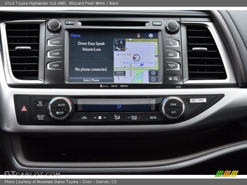 Blizzard Pearl White / Black 2019 Toyota Highlander XLE AWD