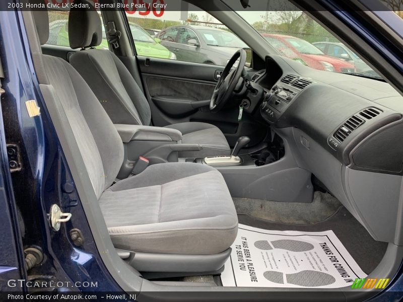 Eternal Blue Pearl / Gray 2003 Honda Civic LX Sedan