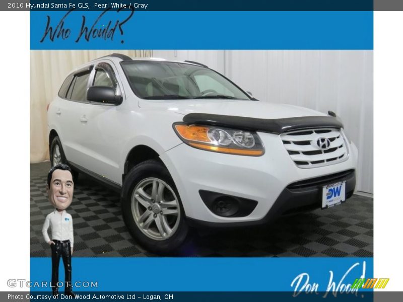 Pearl White / Gray 2010 Hyundai Santa Fe GLS