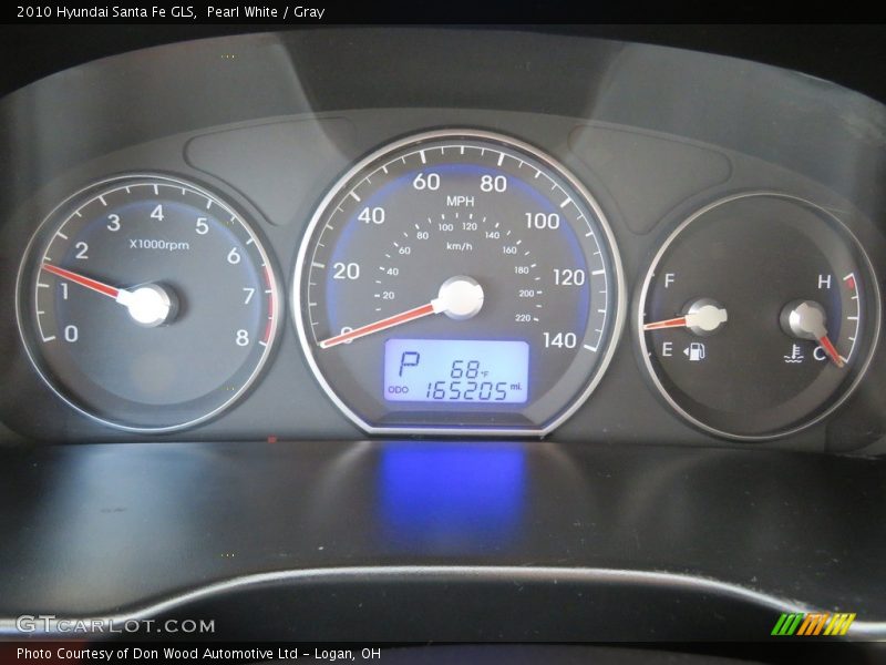 Pearl White / Gray 2010 Hyundai Santa Fe GLS