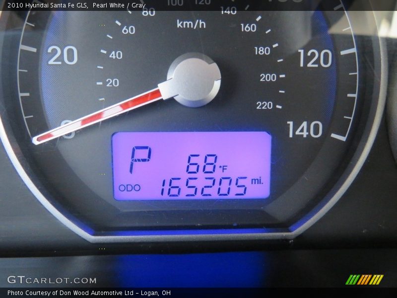 Pearl White / Gray 2010 Hyundai Santa Fe GLS