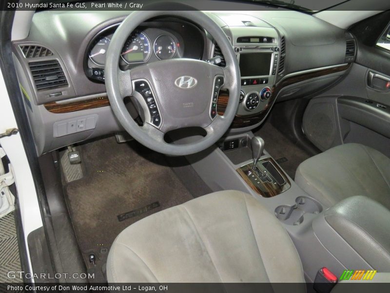 Pearl White / Gray 2010 Hyundai Santa Fe GLS