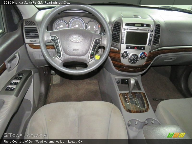 Pearl White / Gray 2010 Hyundai Santa Fe GLS