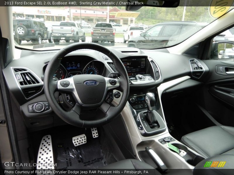 Sterling Gray Metallic / Charcoal Black 2013 Ford Escape SEL 2.0L EcoBoost 4WD