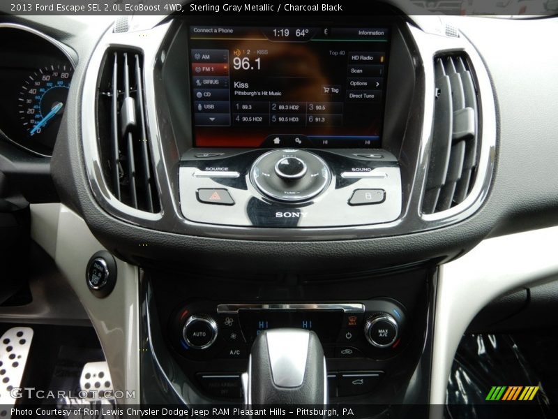 Sterling Gray Metallic / Charcoal Black 2013 Ford Escape SEL 2.0L EcoBoost 4WD
