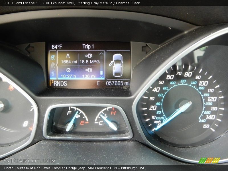 Sterling Gray Metallic / Charcoal Black 2013 Ford Escape SEL 2.0L EcoBoost 4WD