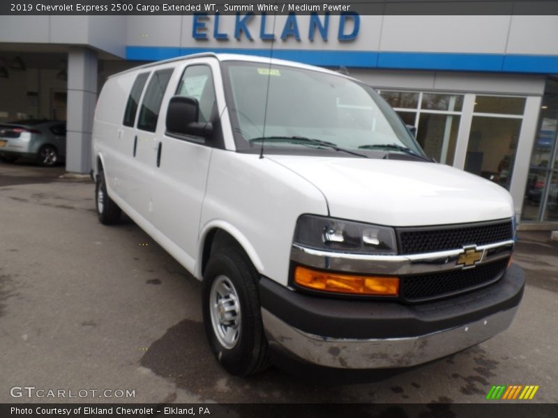 Summit White / Medium Pewter 2019 Chevrolet Express 2500 Cargo Extended WT