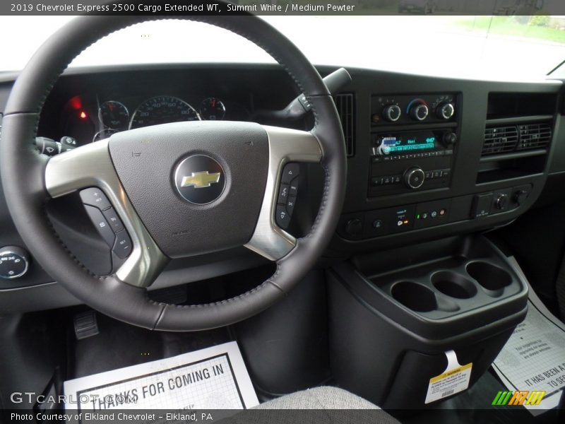 Summit White / Medium Pewter 2019 Chevrolet Express 2500 Cargo Extended WT
