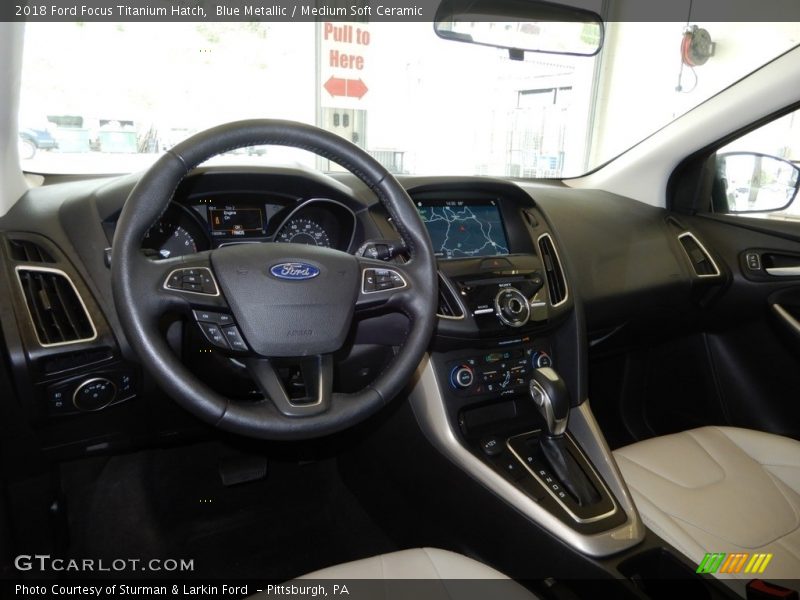 Blue Metallic / Medium Soft Ceramic 2018 Ford Focus Titanium Hatch