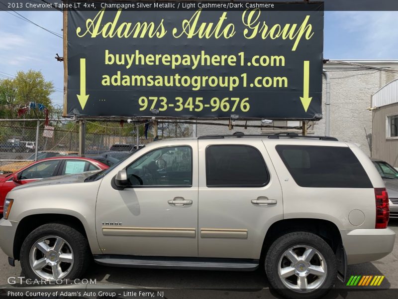Champagne Silver Metallic / Light Cashmere/Dark Cashmere 2013 Chevrolet Tahoe LT 4x4