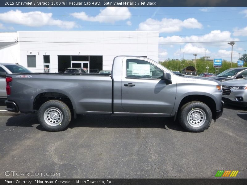 Satin Steel Metallic / Jet Black 2019 Chevrolet Silverado 1500 WT Regular Cab 4WD