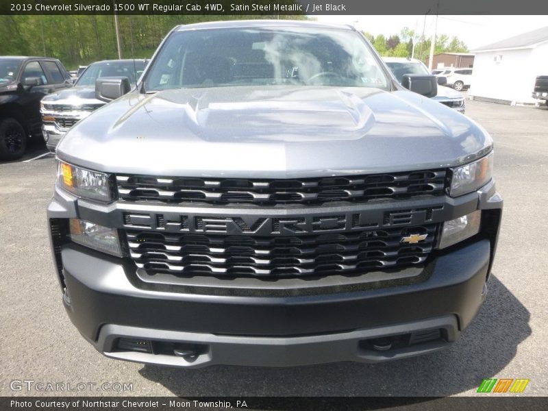 Satin Steel Metallic / Jet Black 2019 Chevrolet Silverado 1500 WT Regular Cab 4WD