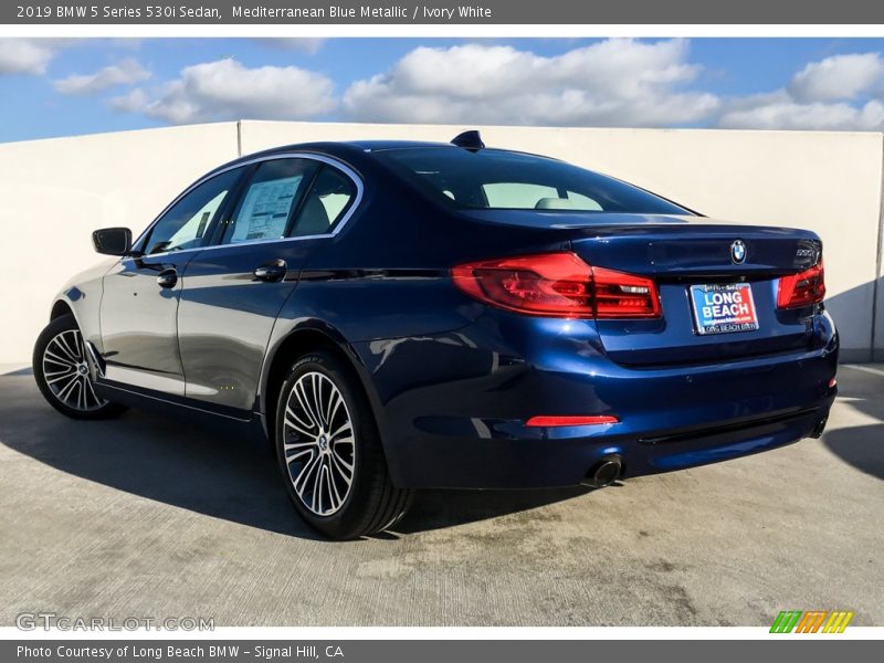 Mediterranean Blue Metallic / Ivory White 2019 BMW 5 Series 530i Sedan