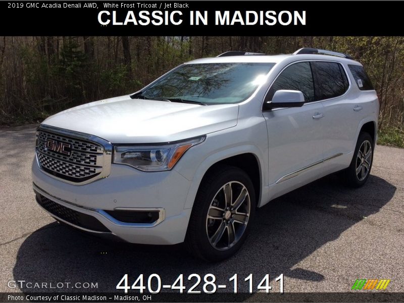White Frost Tricoat / Jet Black 2019 GMC Acadia Denali AWD