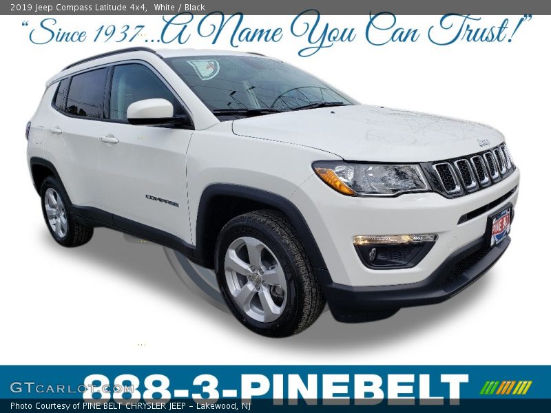 White / Black 2019 Jeep Compass Latitude 4x4