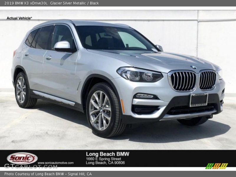 Glacier Silver Metallic / Black 2019 BMW X3 xDrive30i