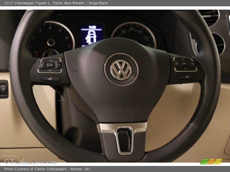 Pacific Blue Metallic / Beige/Black 2017 Volkswagen Tiguan S