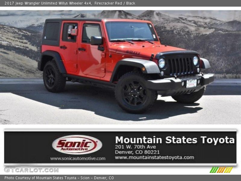 Firecracker Red / Black 2017 Jeep Wrangler Unlimited Willys Wheeler 4x4