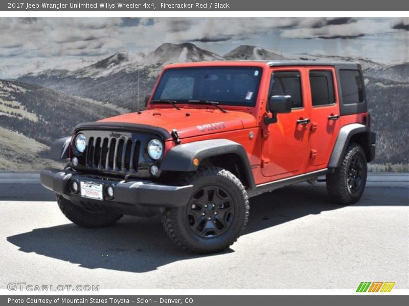 Firecracker Red / Black 2017 Jeep Wrangler Unlimited Willys Wheeler 4x4