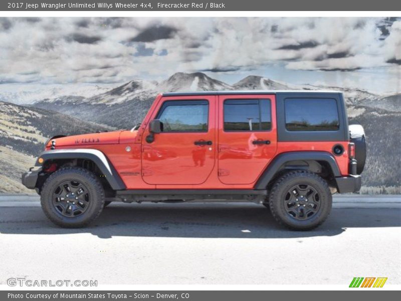 Firecracker Red / Black 2017 Jeep Wrangler Unlimited Willys Wheeler 4x4