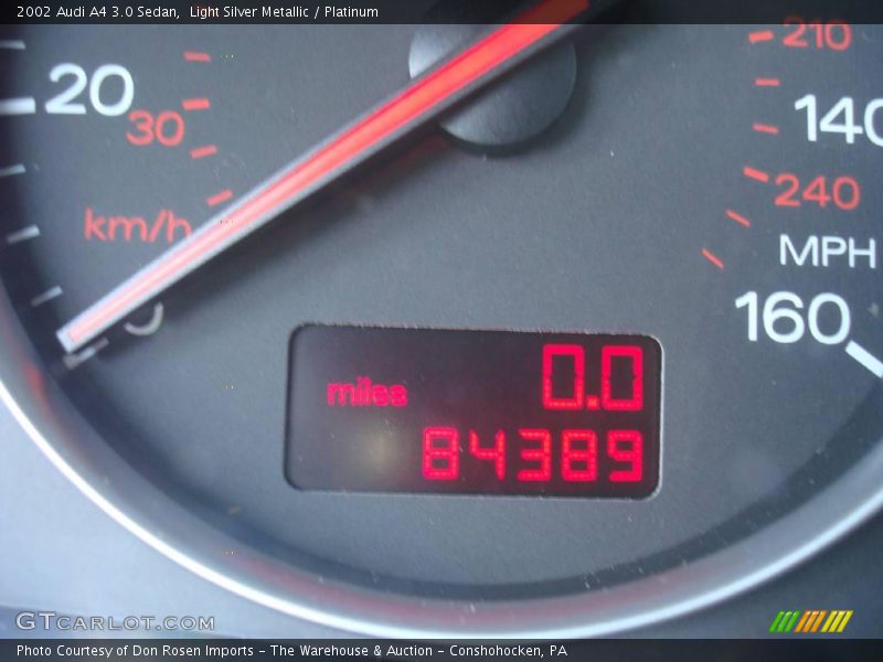Light Silver Metallic / Platinum 2002 Audi A4 3.0 Sedan