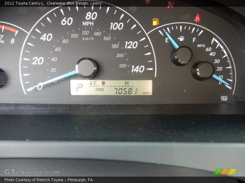 Clearwater Blue Metallic / Ivory 2012 Toyota Camry L